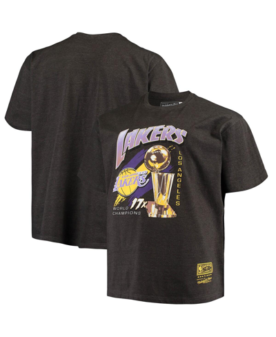 Shop Mitchell & Ness Men's  Heathered Charcoal Los Angeles Lakers Big And Tall 17x Trophy T-shirt