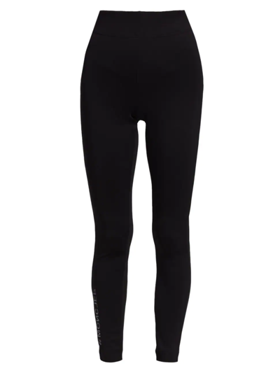 Shop Moncler Women's Grenoble Day-namic Techno Jersey Leggings In Black