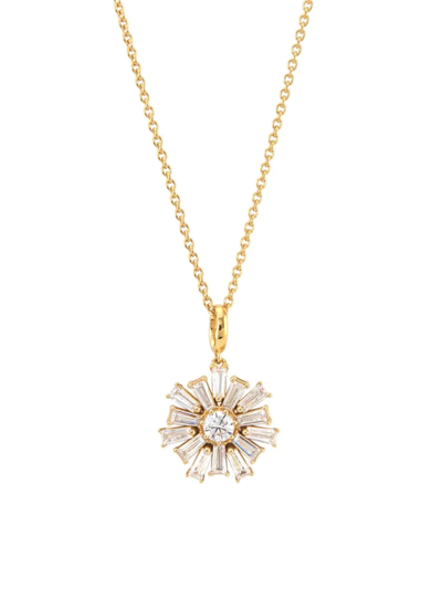 Shop Adriana Orsini Women's Revelry 18k-gold-plated & Cubic Zirconia Flower Pendant Necklace