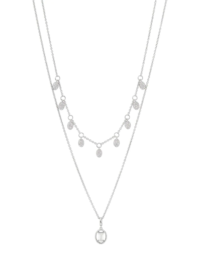 Shop Adriana Orsini Women's Veritas Shaky Sterling Silver & Cubic Zirconia Layered Necklace