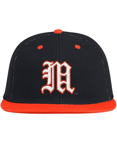 Shop Adidas Originals Men's Adidas Black, Orange Miami Hurricanes On-field Baseball Fitted Hat In Black/orange
