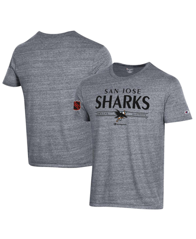 Shop Champion Men's  Gray San Jose Sharks Tri-blend T-shirt