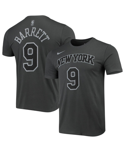 Shop Nike Men's  Rj Barrett Gray New York Knicks Icon Performance T-shirt
