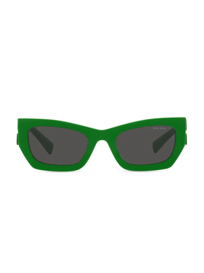 Shop Miu Miu Women's 53mm Rectangle Sunglasses In Green