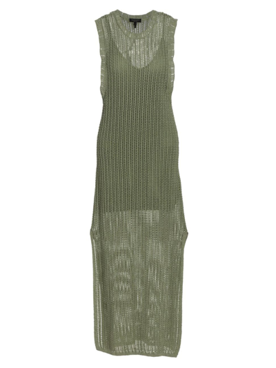 Shop Rag & Bone Women's Riley Crochet Midi-dress In Sage Green