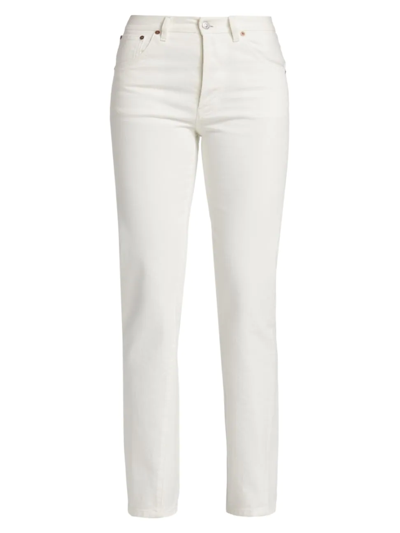 Shop Victoria Beckham Women's Olivia Mid-rise Slim-straight Jeans In Off White Rinse