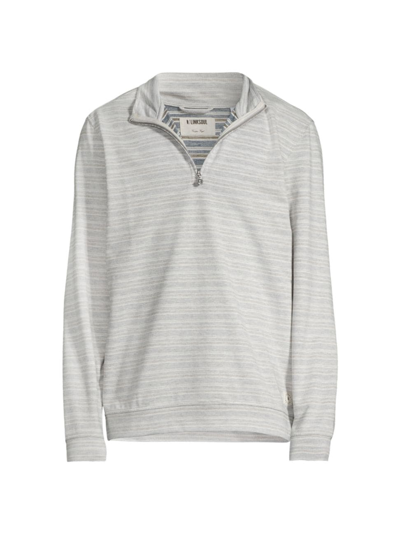 Shop Linksoul Men's Tonal Stripe Half-zip Sweater In Bone Heather