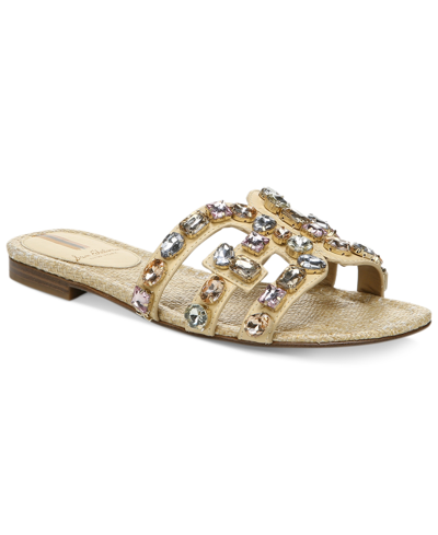 Shop Sam Edelman Bay Slip-on Sandals Women's Shoes In Eggshell Rhinestone