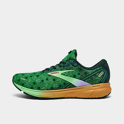 Shop Brooks Men's Ghost 14 Running Shoes In Bright Green/gables/gold