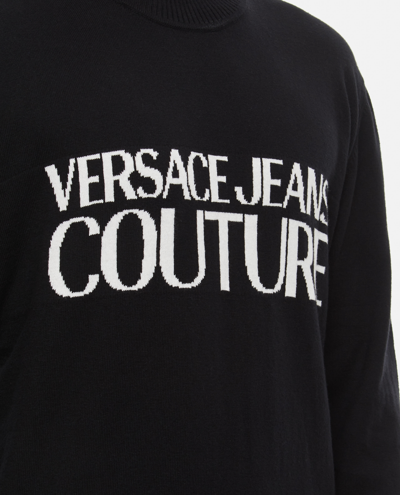Shop Versace Jeans Couture Logo Jumper In Black