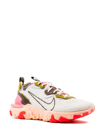 Nike React Vision "summit White/siren Red" Sneakers In Weiss