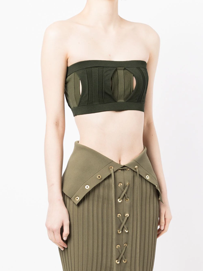 Shop Dion Lee Double-layered Tube Top In Grün