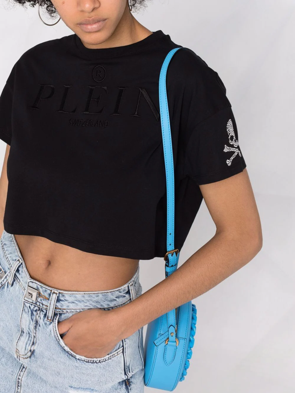 Philipp Plein crystal-embellished cropped top - Black
