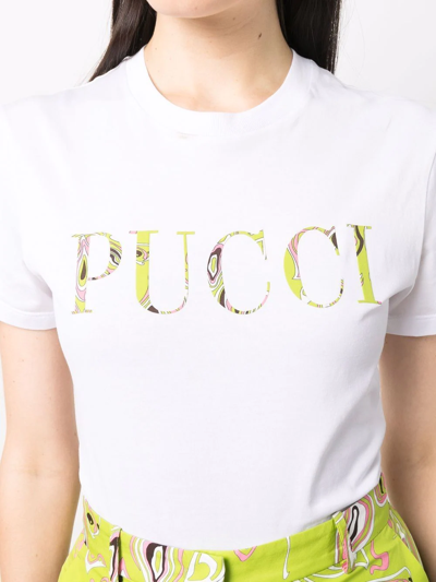 Shop Emilio Pucci Logo-print T-shirt In Weiss