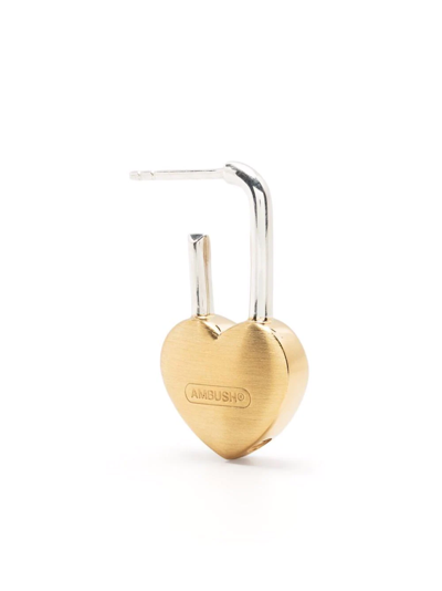 Shop Ambush Heart Padlock Earring In Gold