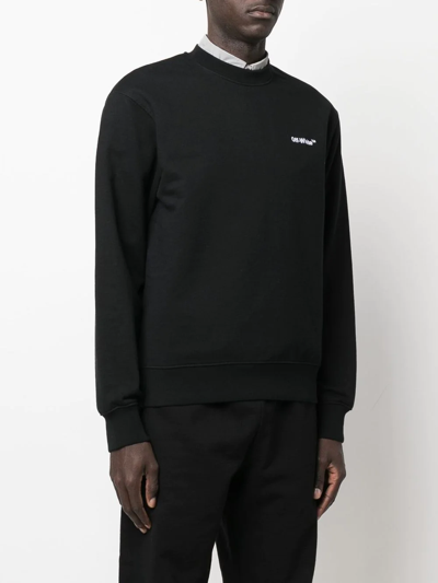 Shop Off-white Helvetica Logo-print Sweatshirt In Black