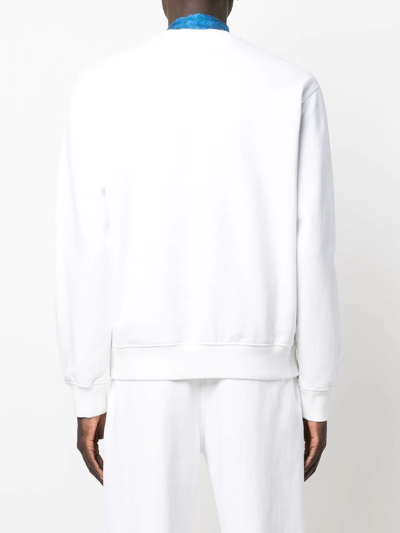 Shop Off-white Helvetica Crew-neck Sweatshirt In White
