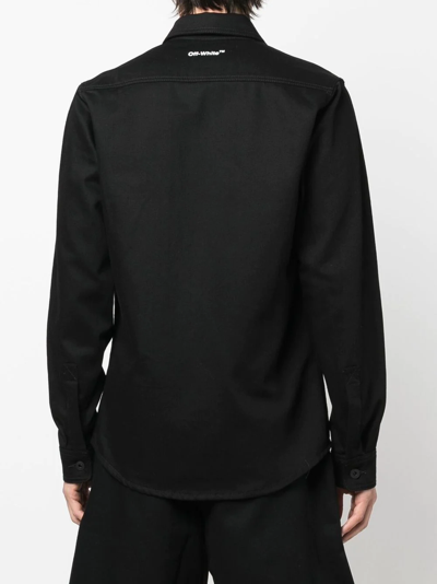 Shop Off-white Single Arrow Denim Shirt In Black