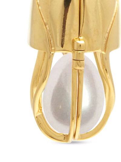 Shop Capsule Eleven Capsule-pearl Hoop-earrings In Gold