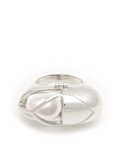 Shop Capsule Eleven Capsule-pearl-ring In Silber