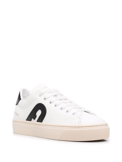 Shop Furla Low-top Lace-up Sneakers In White