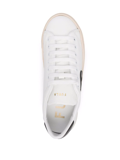 Shop Furla Low-top Lace-up Sneakers In White