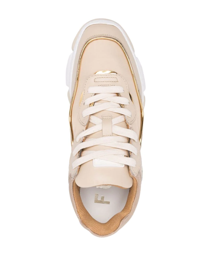Shop Furla Chunky Lace-up Sneakers In Nude