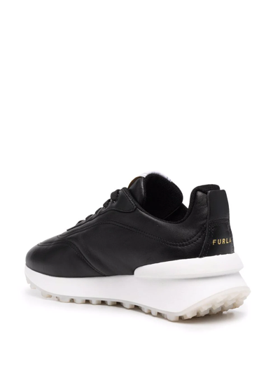 Shop Furla Low-top Lace-up Sneakers In Black