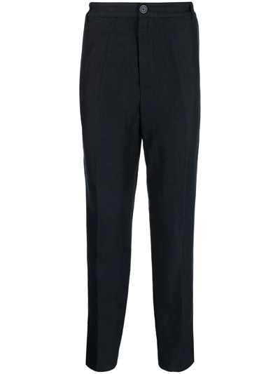 Shop Armani Exchange High-rise Tapered Trousers In Blau