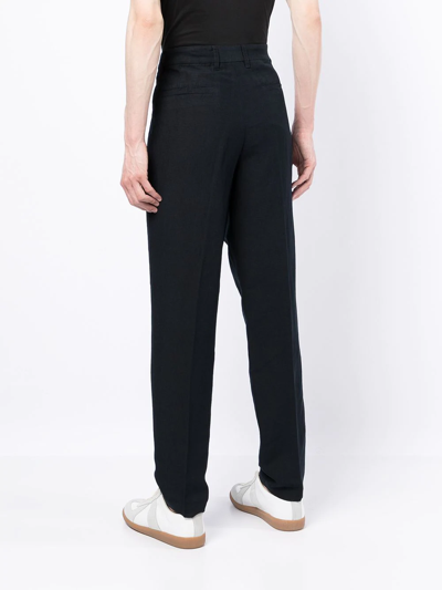 Shop Armani Exchange High-rise Tapered Trousers In Blau