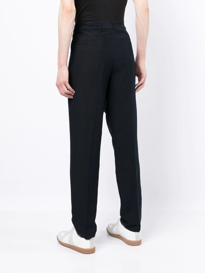 Armani Exchange High-rise Tapered Trousers In Blau