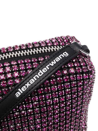 Shop Alexander Wang Medium Wangloc Rhinestone-embellished Clutch Bag In Rosa
