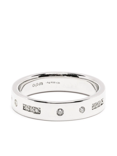 Shop Apm Monaco Morse Code Band Ring In Silber