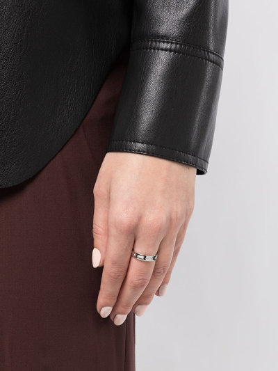 Apm Monaco Morse Code Band Ring In Silber