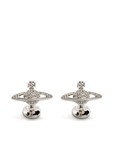 Shop Vivienne Westwood Mini Bas Relief Orb Cufflinks In Silber