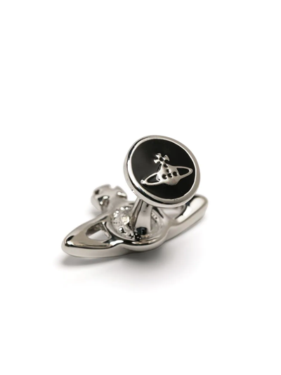 Shop Vivienne Westwood Mini Bas Relief Orb Cufflinks In Silber