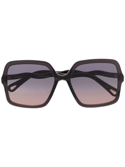 Shop Chloé Square-frame Sunglasses In Grau