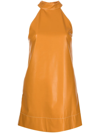 Staud Sicily Mini Shift Dress In Braun