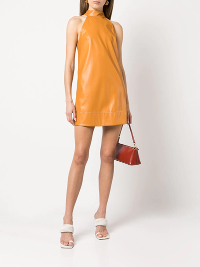 Staud Sicily Mini Shift Dress In Braun