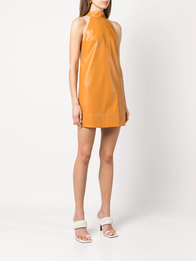 Staud Sicily Mini Shift Dress In Braun