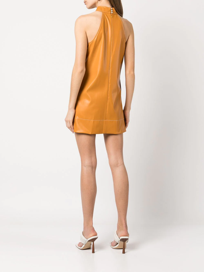 Staud Sicily Mini Shift Dress In Braun