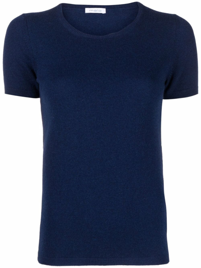 Shop Malo Crew Neck Cashmere T-shirt In Blau