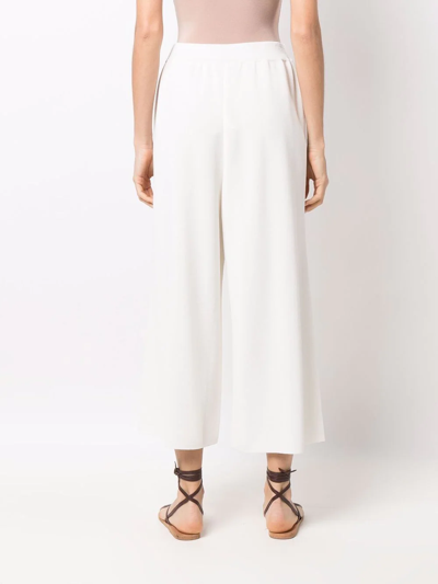 Malo Fine-knit Culottes In Weiss