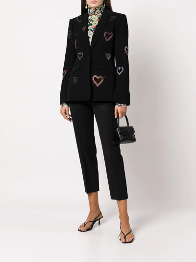 CINQ À SEPT HEART-EMBROIDERED BLAZER 