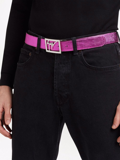 Shop Giuseppe Zanotti Logo-buckle Belt In Violett