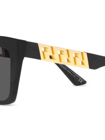 Shop Versace Greca-panel Sunglasses In Grau
