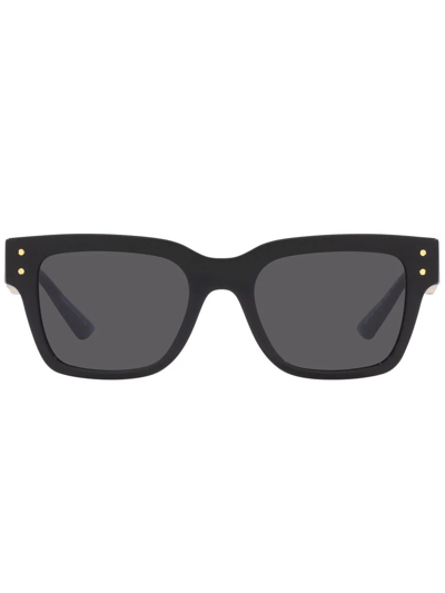 Shop Versace Square-frame Greca Sunglasses In Grau