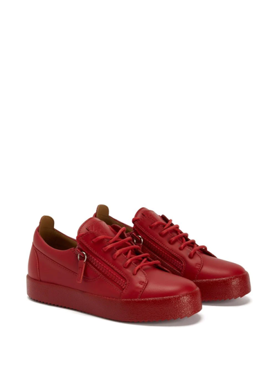 Shop Giuseppe Zanotti Frankie Low-top Sneakers In Red