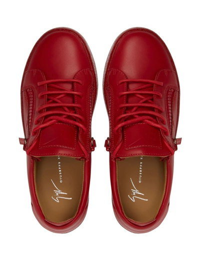 Shop Giuseppe Zanotti Frankie Low-top Sneakers In Red