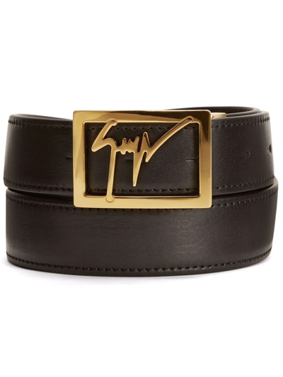 Shop Giuseppe Zanotti Logo-buckle Belt In Schwarz